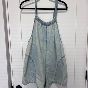 Free People NWT Light Blue Denim Romper